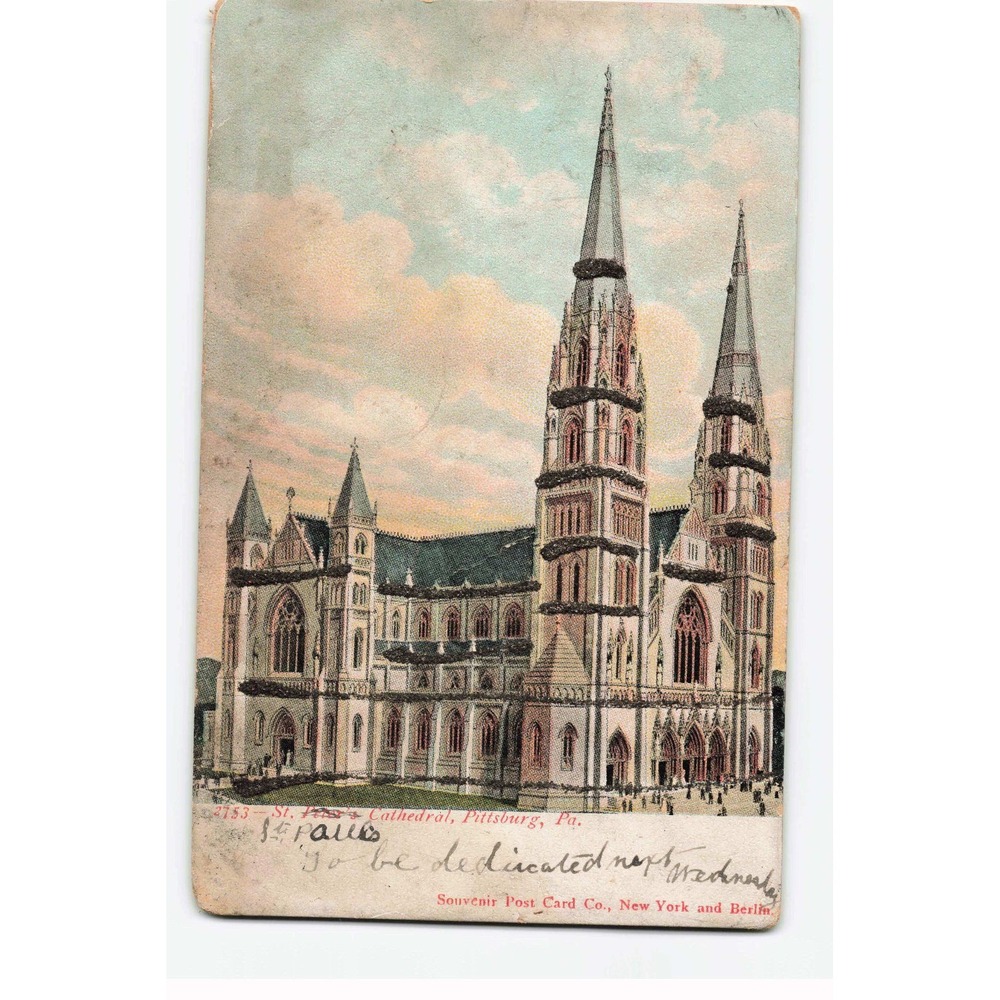 Vintage 1906 St Pauls Cathedral Pittsburgh PA Postcard Souvenir Post Card Co